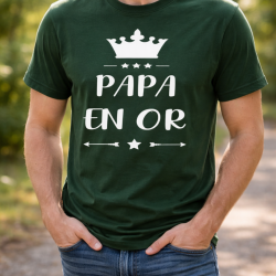 papa en or-tshirt personnalis� cadeau anniversaire f�te des p�res